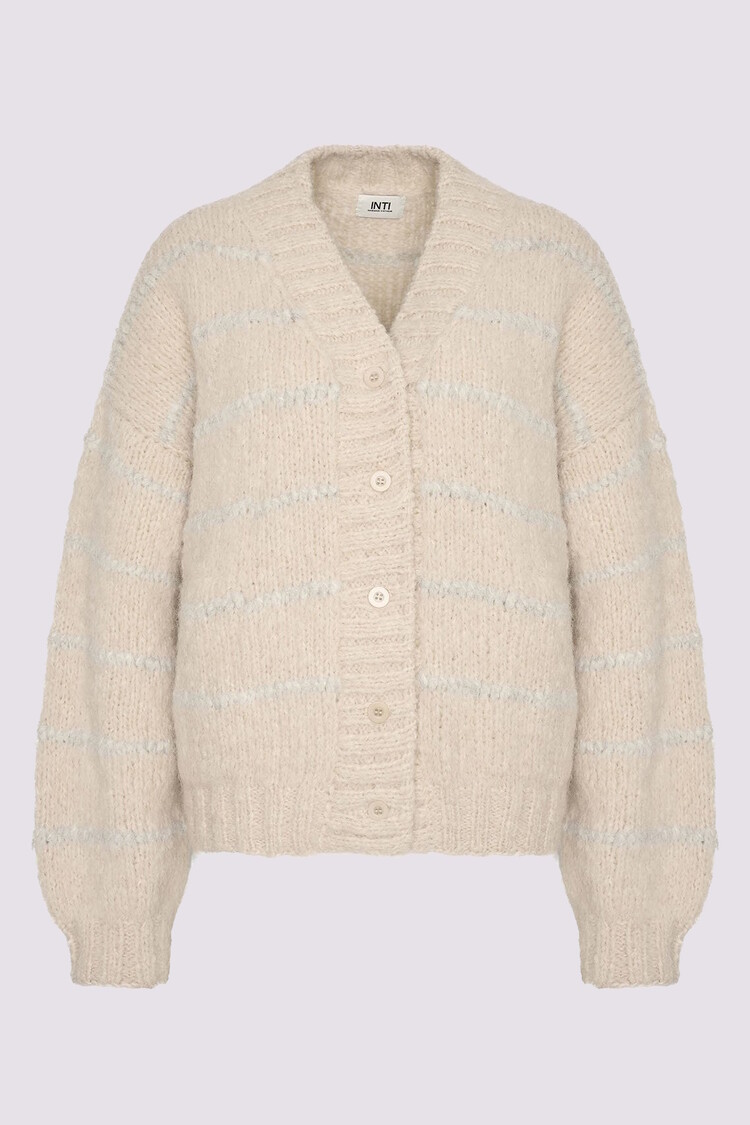 Cardigan Gita marfil-silver Inti Knitwear