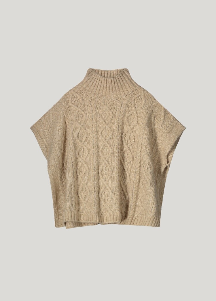 Poncho cable knit Summum Woman