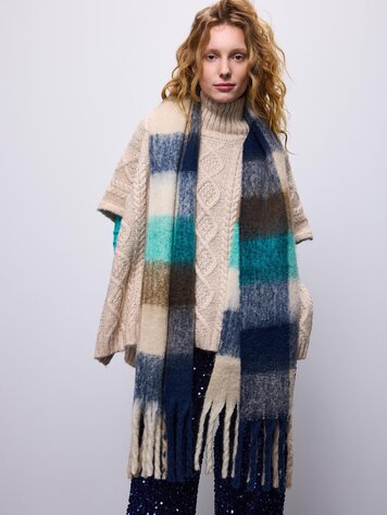 Summum Woman Poncho met col ivory