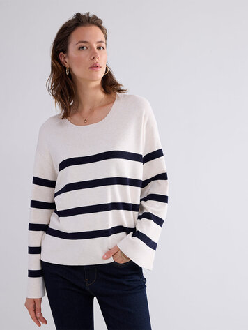 Summum Woman Gebreide boxy sweater ivory