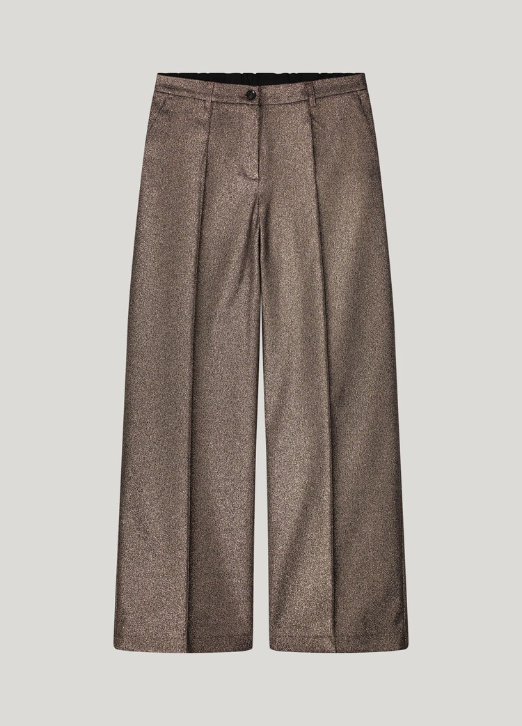 Summum Woman Wijde glitterbroek camel brown Summum Woman
