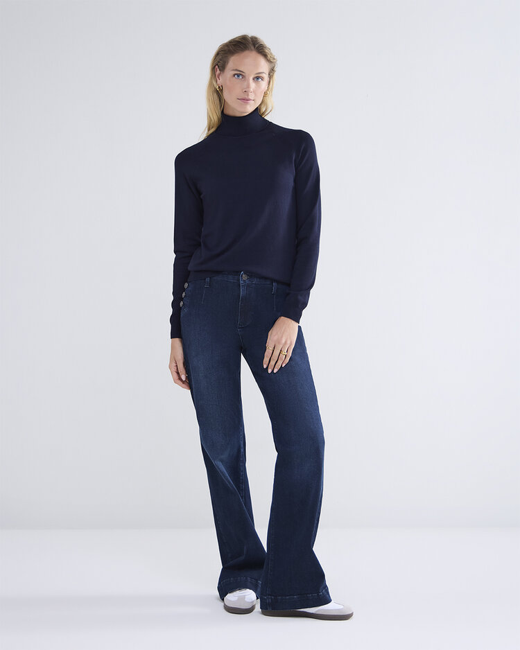 Summum Woman Sweater turtleneck basic knit midnightblue Summum Woman