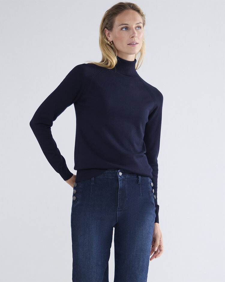 Summum Woman Sweater turtleneck basic knit midnightblue Summum Woman