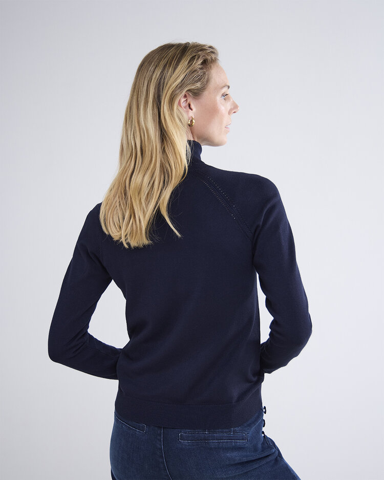 Summum Woman Sweater turtleneck basic knit midnightblue Summum Woman