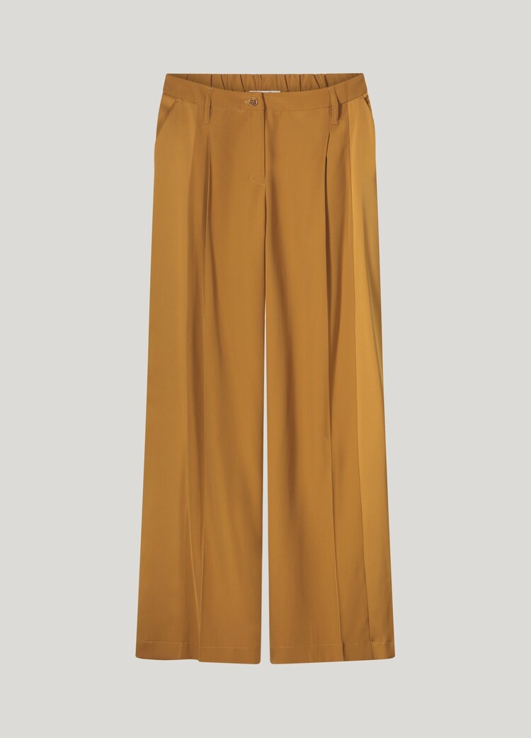 Summum Woman Trousers wide leg crepe viscose blend camel brown Summum Woman