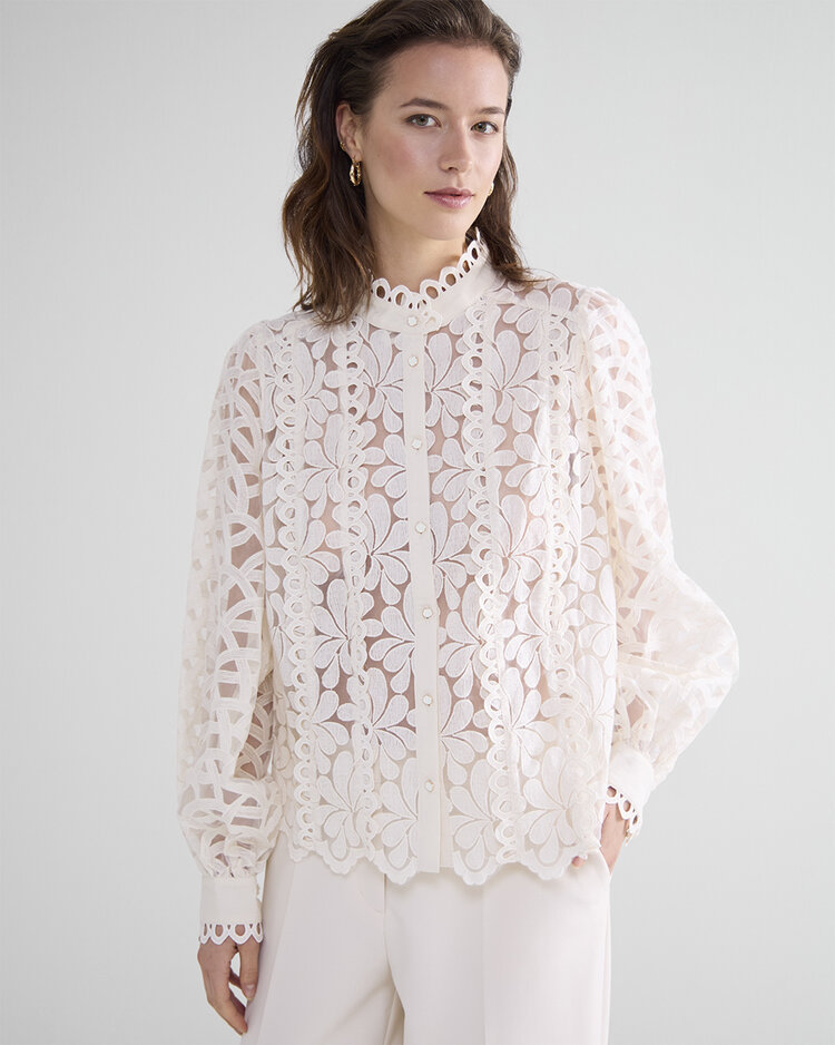 Summum Woman Blouse lace organza ivory Summum Woman