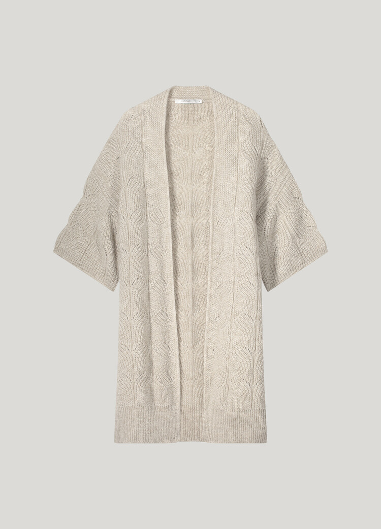 Summum Woman Kimono cardigan airy alpaca lurex knit ivory Summum Woman