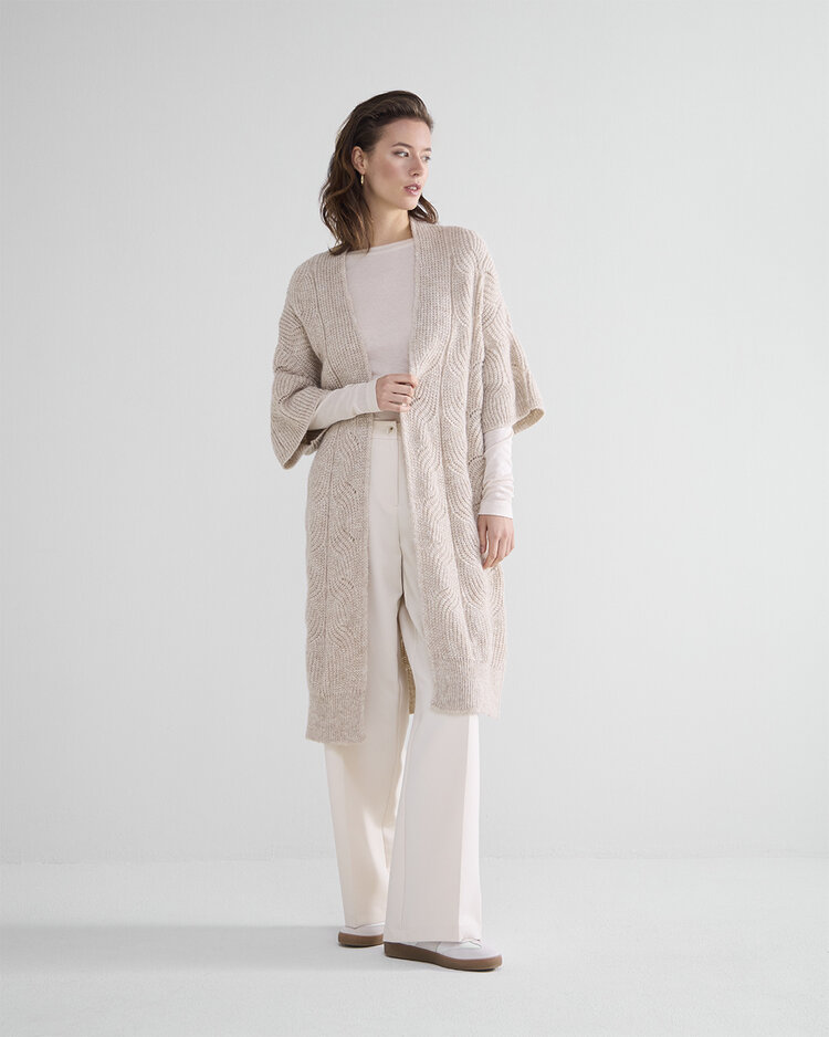 Summum Woman Kimono cardigan airy alpaca lurex knit ivory Summum Woman