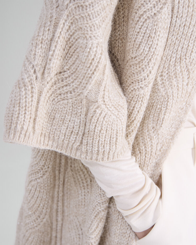 Summum Woman Kimono cardigan airy alpaca lurex knit ivory Summum Woman