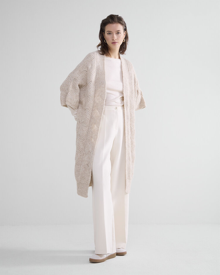 Summum Woman Kimono cardigan airy alpaca lurex knit ivory Summum Woman