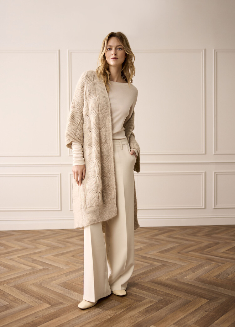 Summum Woman Kimono cardigan airy alpaca lurex knit ivory Summum Woman