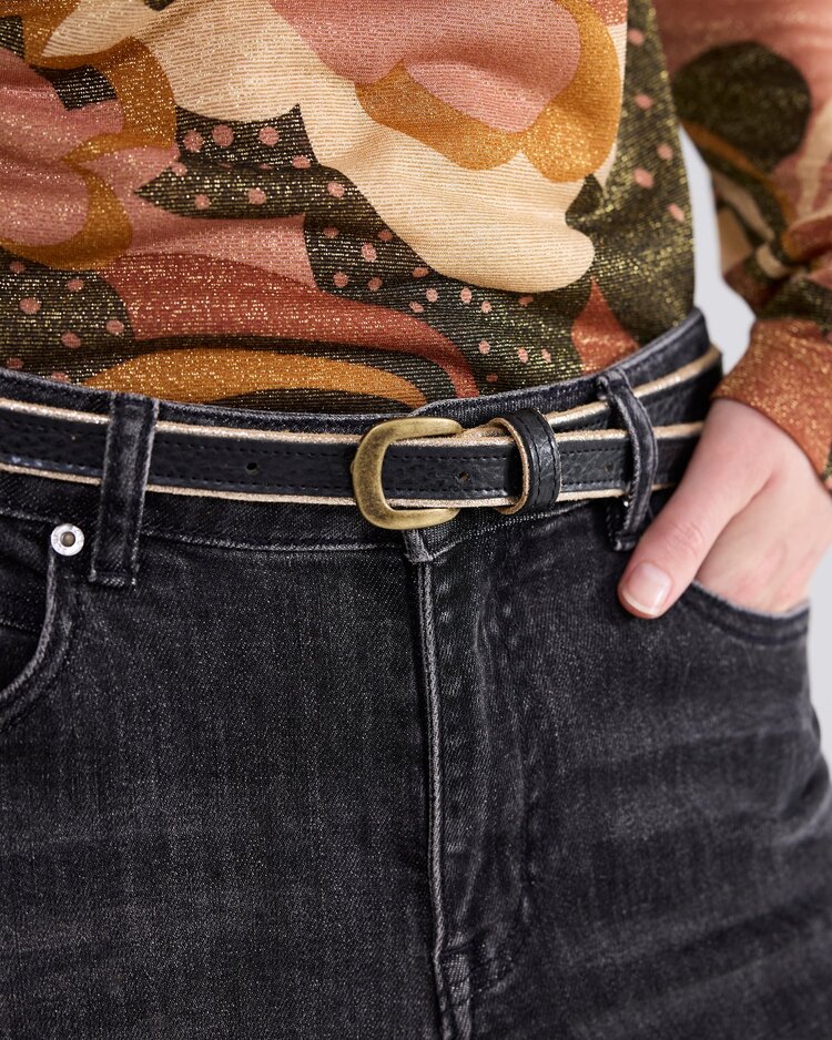 Summum Woman Smalle leren riem zwart Summum Woman