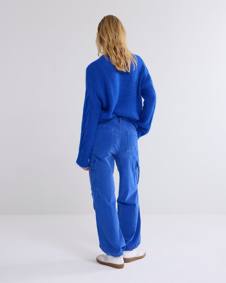 Summum Woman Cargo pants soft stretch cord royal blue Summum Woman