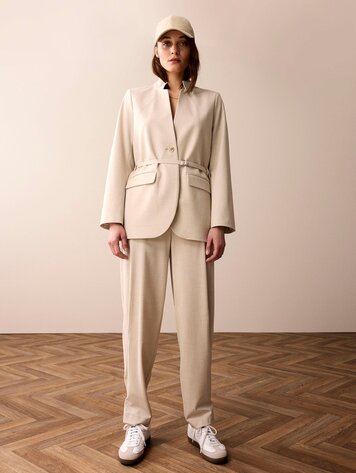 Summum Woman Boyfriend blazer met ceintuur cashmere