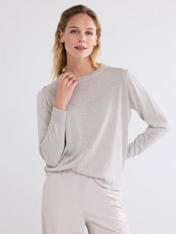 Summum Woman Soepelvallende trui met lurex cashmere