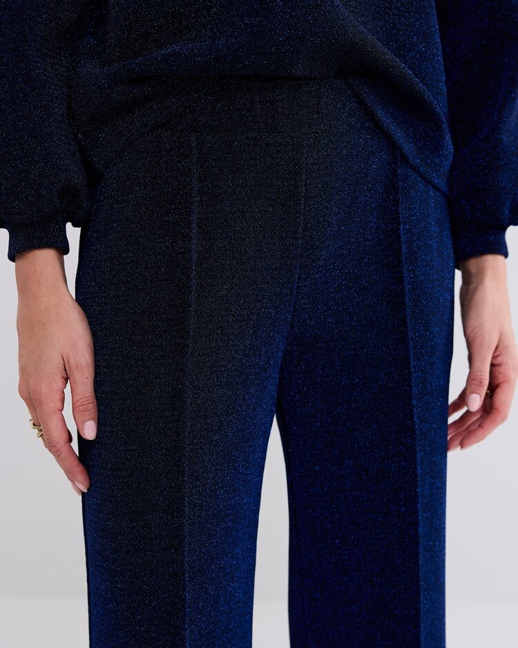 Summum Woman Pants lurex jersey bonded royal blue Summum Woman