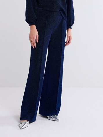 Summum Woman Broek van glinsterend lurex royal blue