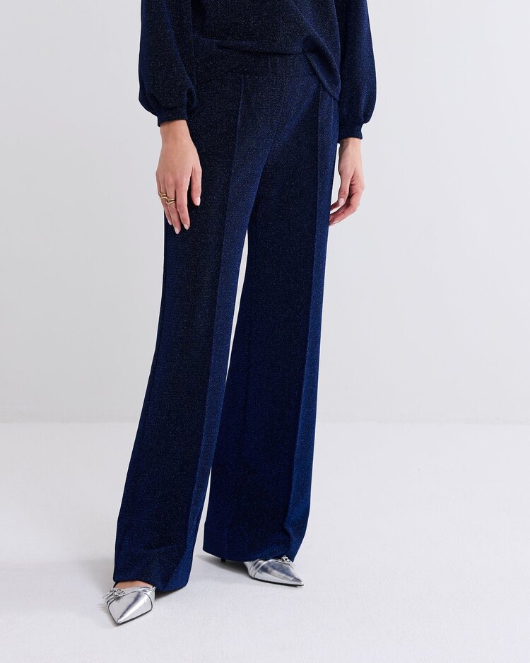 Summum Woman Pants lurex jersey bonded royal blue Summum Woman