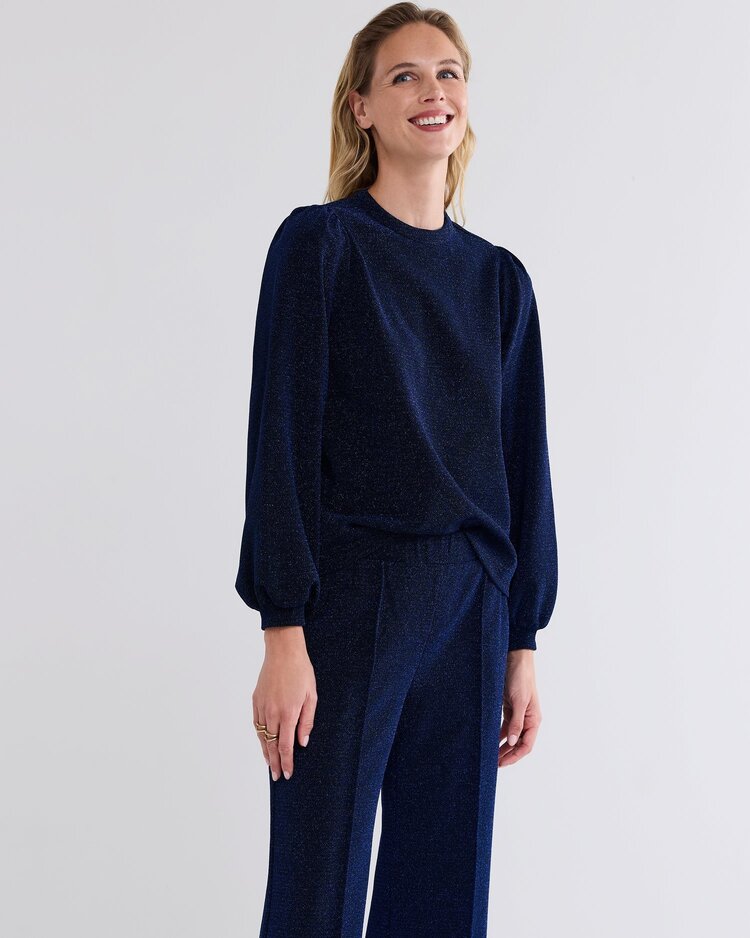 Summum Woman Pants lurex jersey bonded royal blue Summum Woman