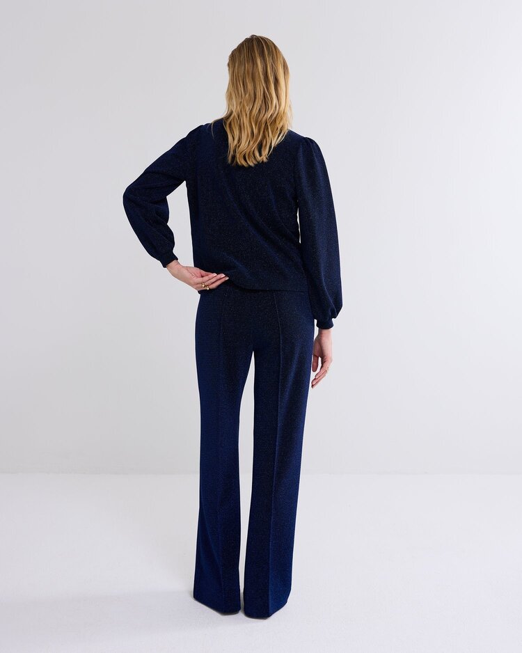 Summum Woman Pants lurex jersey bonded royal blue Summum Woman