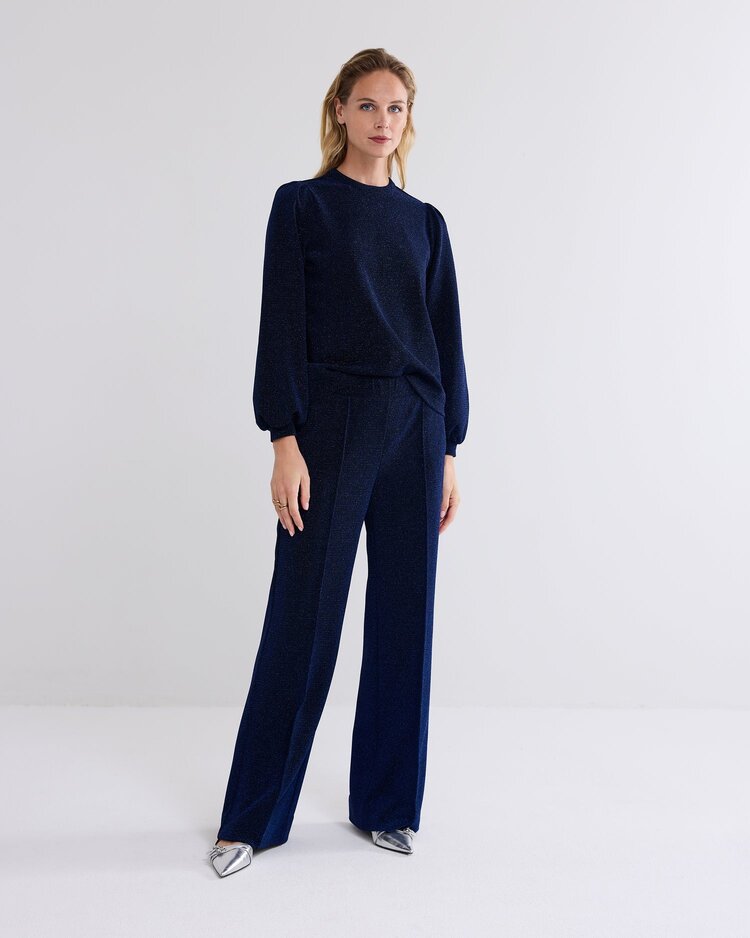 Summum Woman Pants lurex jersey bonded royal blue Summum Woman