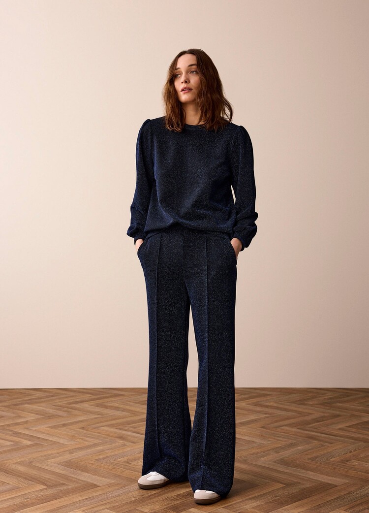 Summum Woman Top lurex jersey bonded royal blue Summum Woman