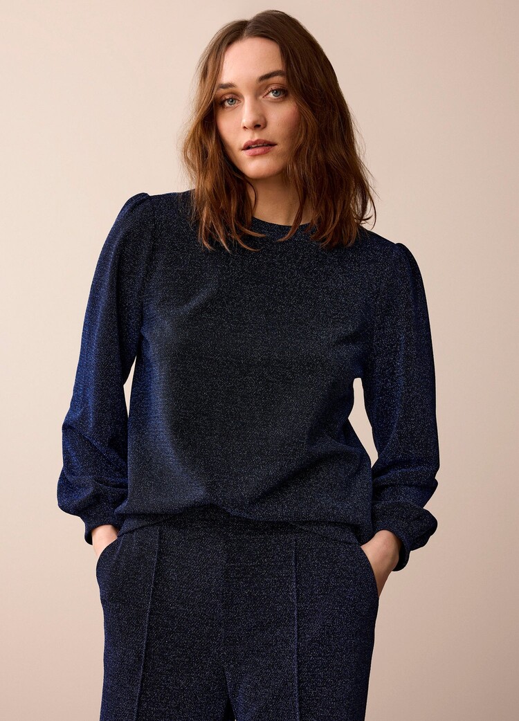 Summum Woman Top lurex jersey bonded royal blue Summum Woman