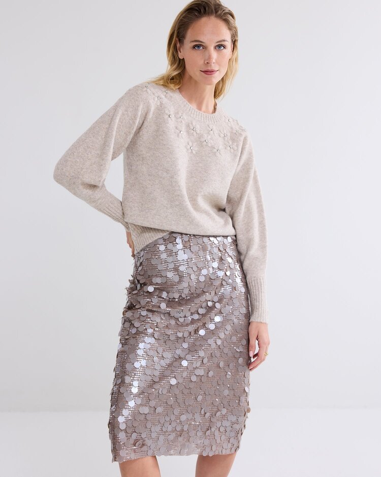 Summum Woman Skirt dull big sequins cashmere Summum Woman