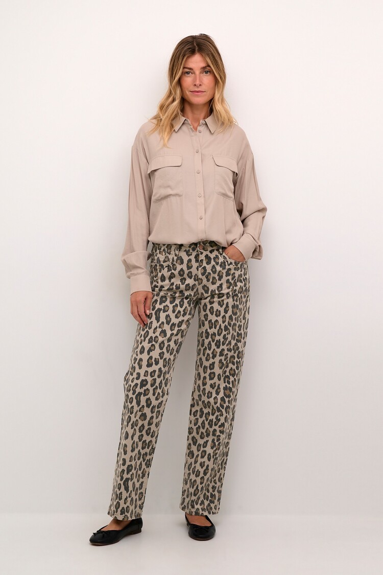 CRLeona jeans leopard mix Cream
