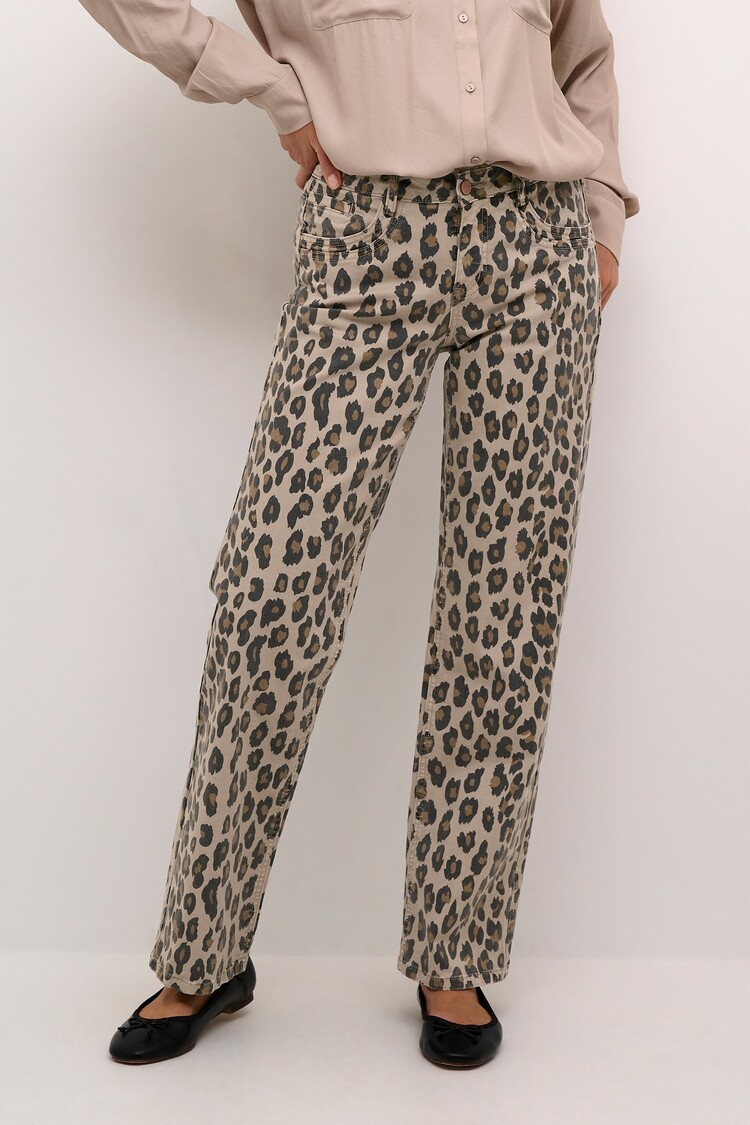 CRLeona jeans leopard mix Cream