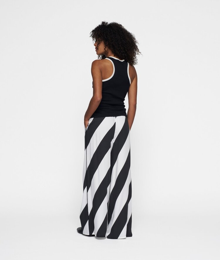 10DAYS Tank top rib contrast black 10Days