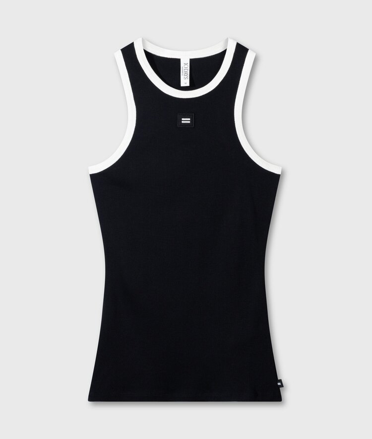 10DAYS Tank top rib contrast black 10Days