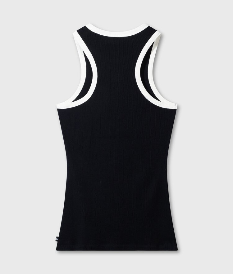 10DAYS Tank top rib contrast black 10Days