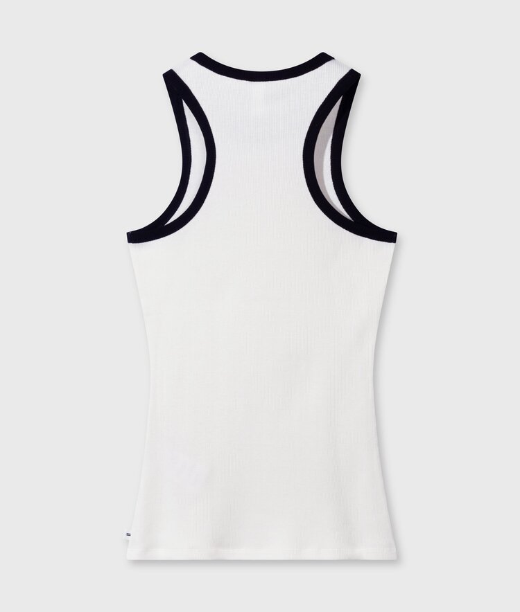 10DAYS Tank top rib contrast ecru 10Days