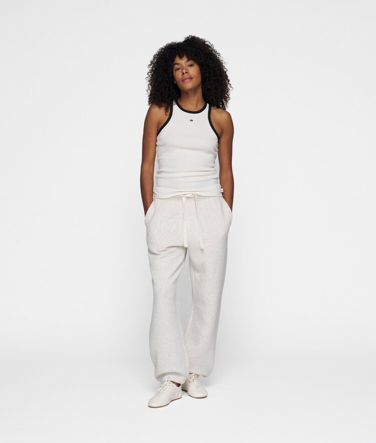 10DAYS Tank top rib contrast ecru 10Days