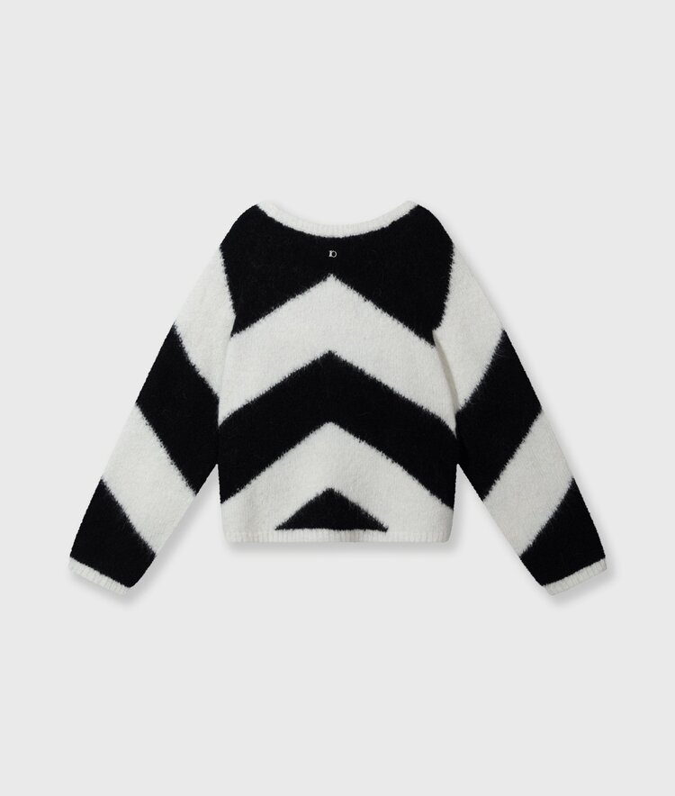10DAYS Soft v-neck sweater ecru/black 10Days