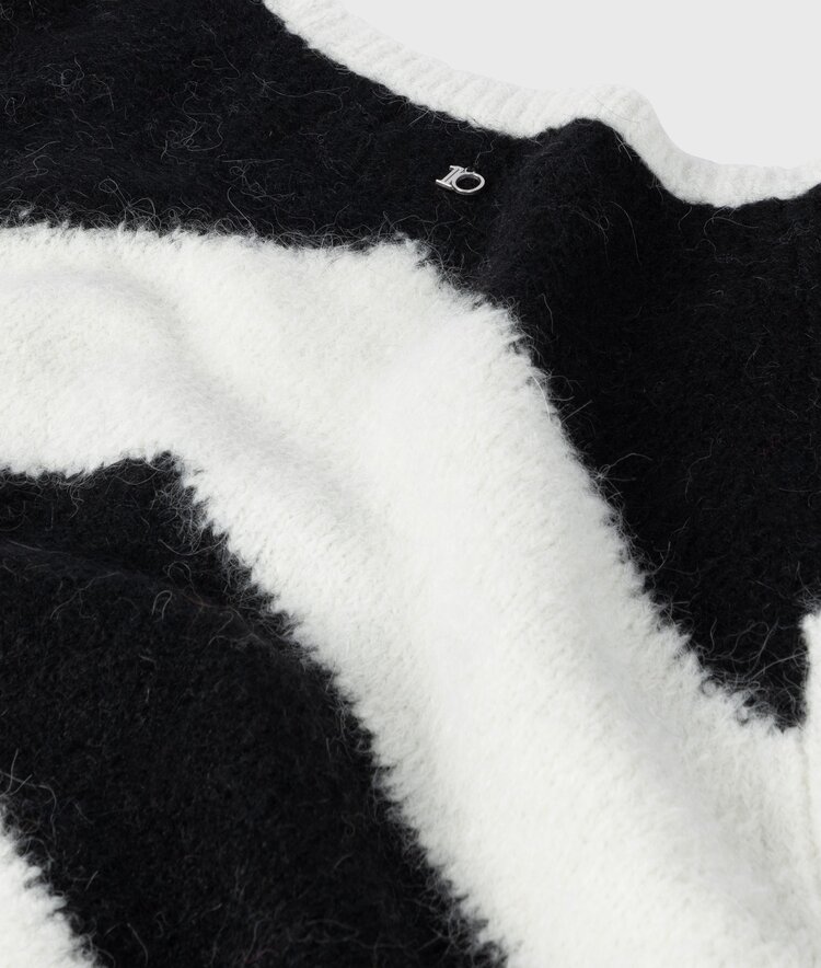 10DAYS Soft v-neck sweater ecru/black 10Days