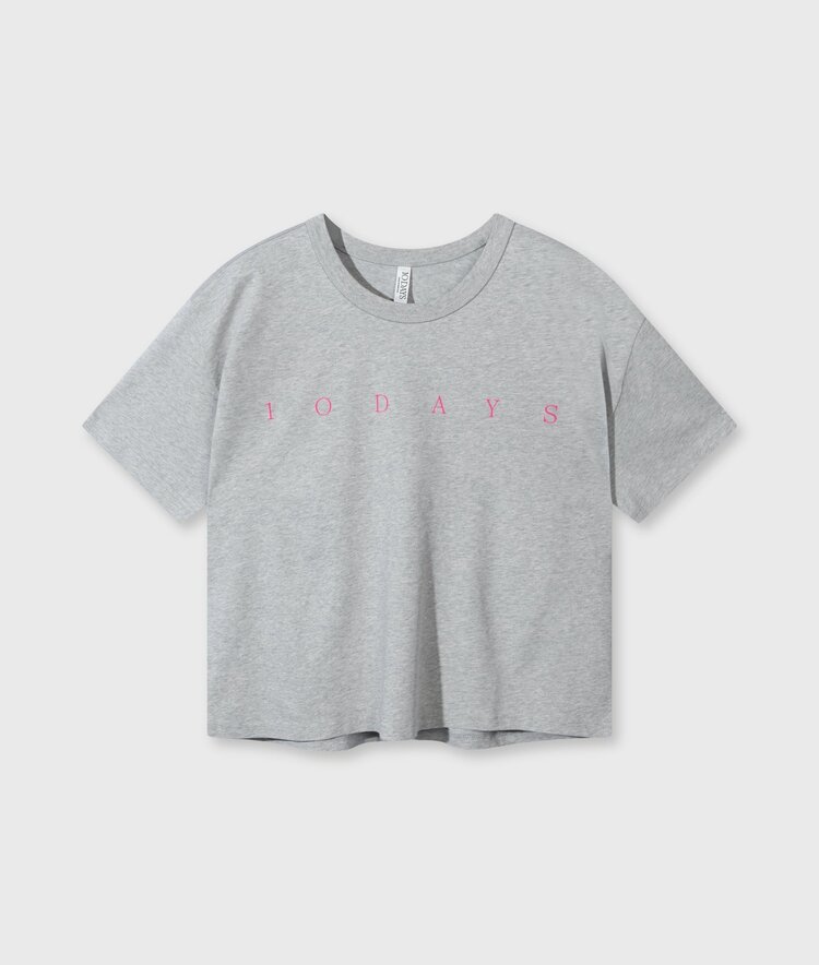 10DAYS Short sleeve tee logo light grey melee 10Days