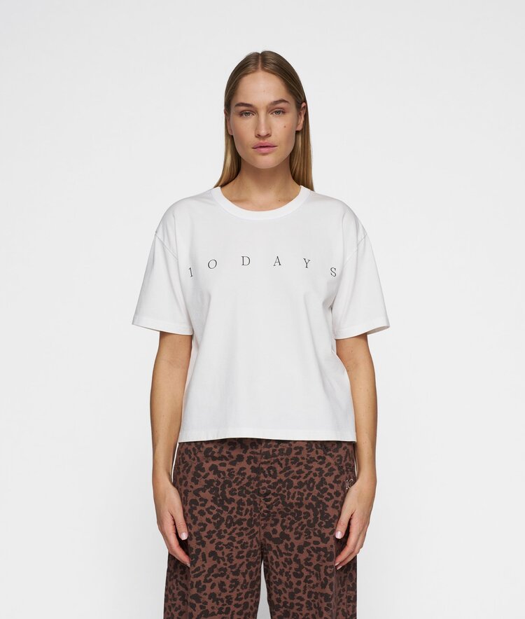 Short sleeve tee logo ecru 10Days