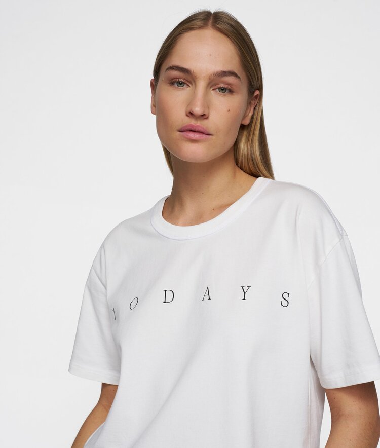 10DAYS Short sleeve tee logo ecru 10Days