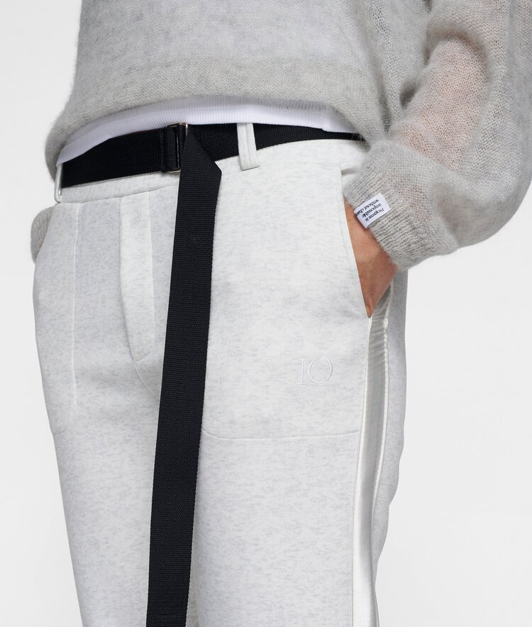 10DAYS Belted pants neoprene white melee 10Days