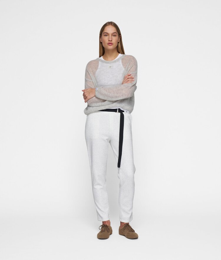 10DAYS Belted pants neoprene white melee 10Days