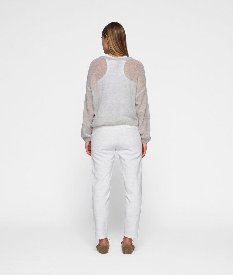 10DAYS Belted pants neoprene white melee 10Days