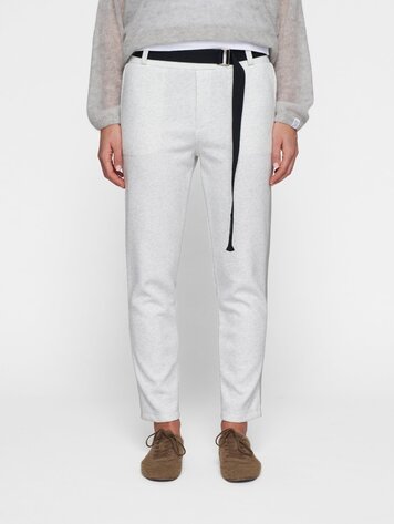 Belted pants neoprene white melee