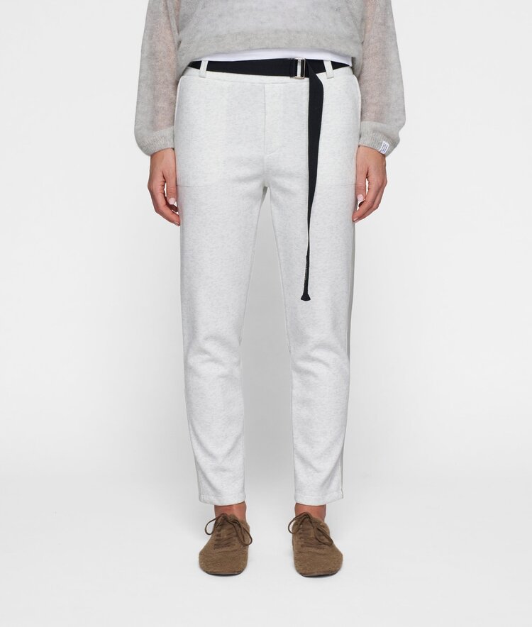 10DAYS Belted pants neoprene white melee 10Days