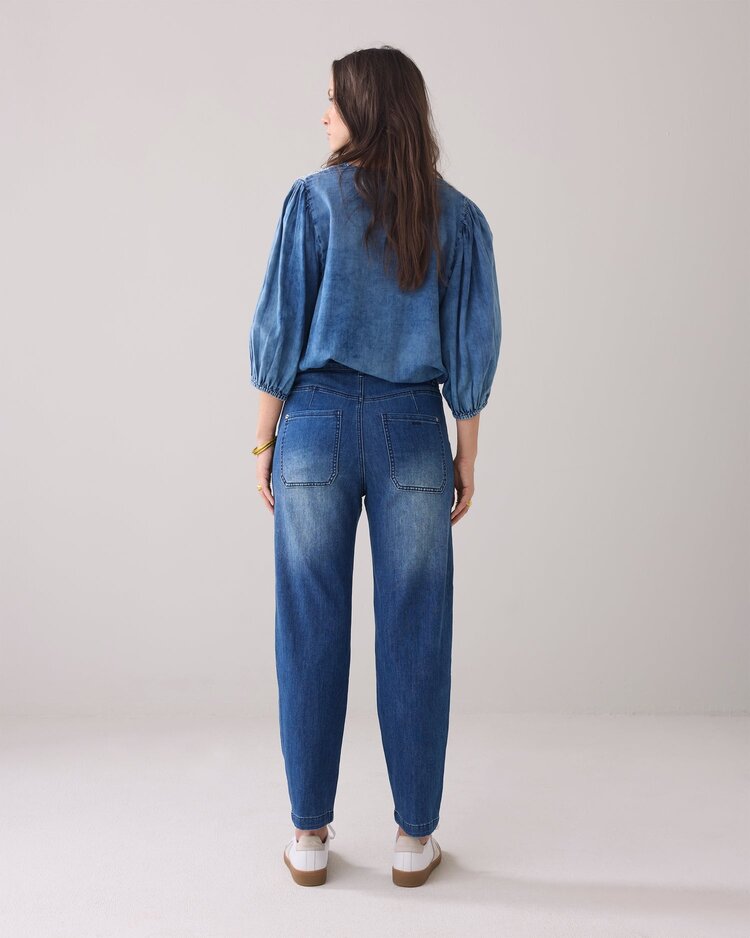 Tapered fit jeans soft fine twill denim Summum Woman