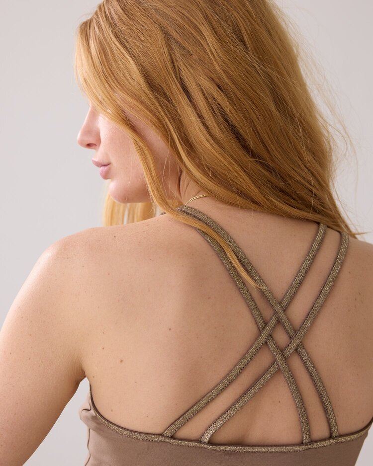 Summum Woman Singlet fine straps khaki Summum Woman