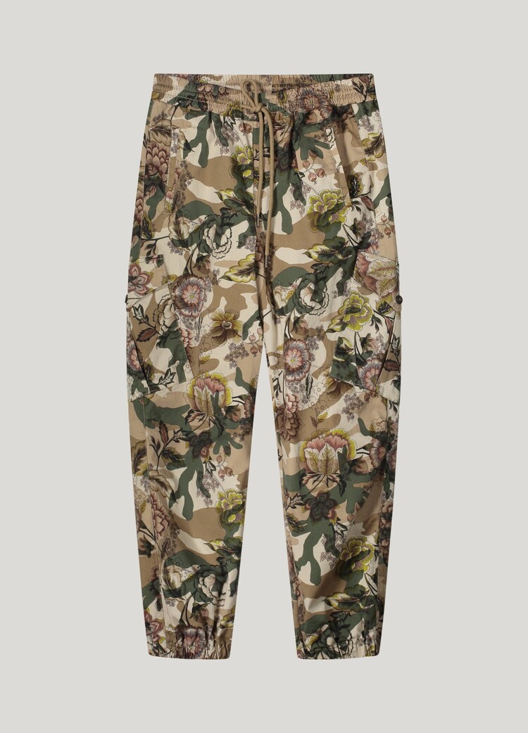 Trousers camouflage flowers multicolour Summum Woman