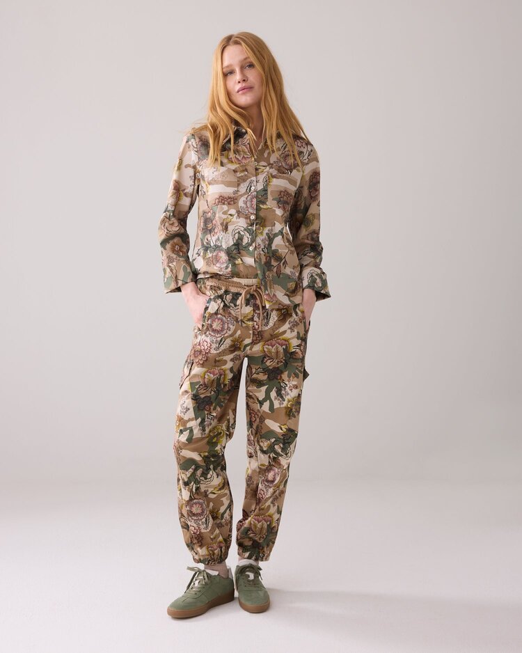 Trousers camouflage flowers multicolour Summum Woman