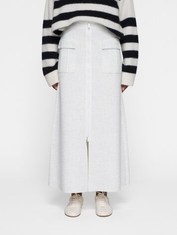 10DAYS Zipper skirt neoprene white melee